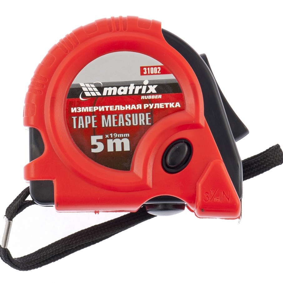 Рулетка Rubber 5х19мм, обрез. корпус 31002
