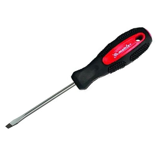 Отвертка Anti-Slip, SL6,0х100мм, CrV двухкомпонентная рукоятка12220