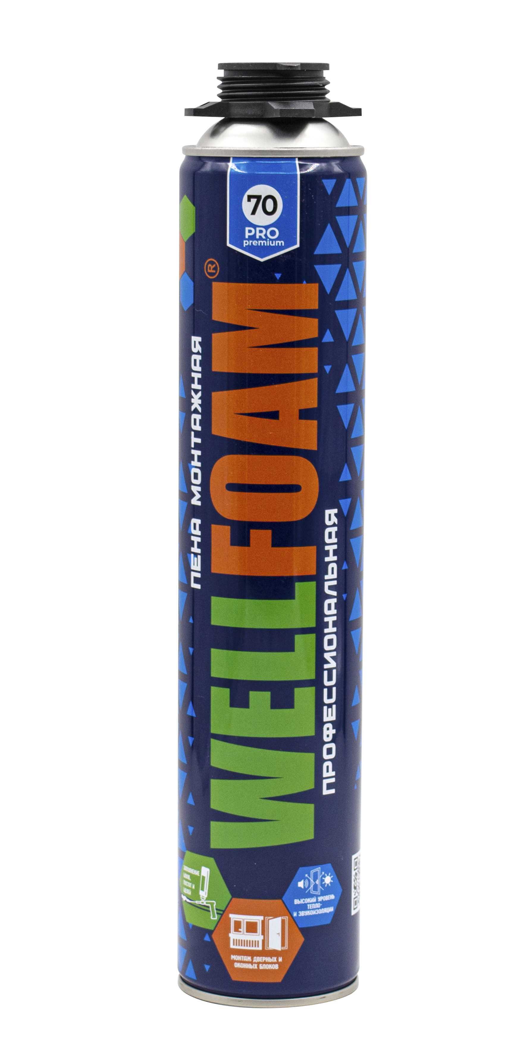 Пена монтажная WellFoam проф. PRO 70  900/1000мл всесезонная